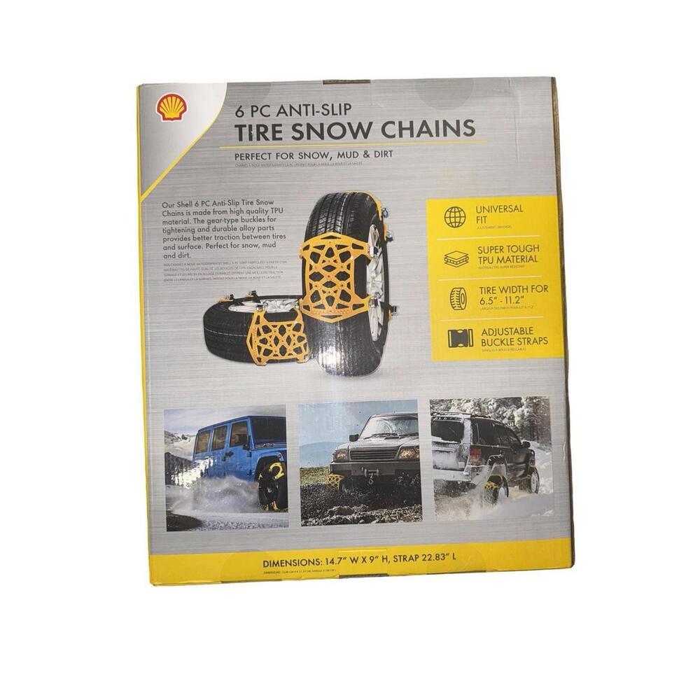 6PCS Snow Chains Car Anti Slip Tire Chain Adjustable Anti-Skid for Car/SUV/Truck - Picture 2 of 2